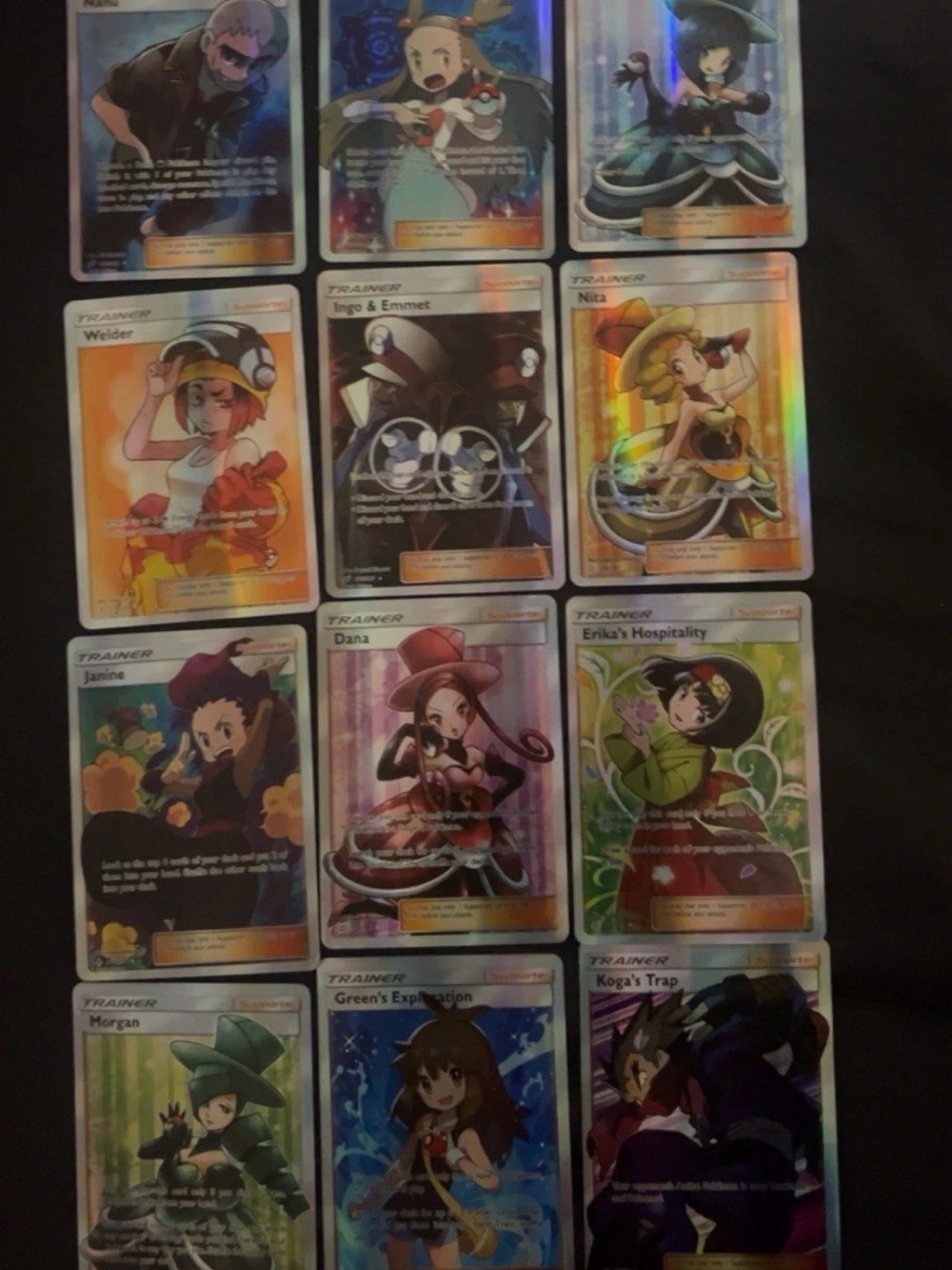 Pokemon Trainer Holo Card Lot - Rainbow Holographic Colors